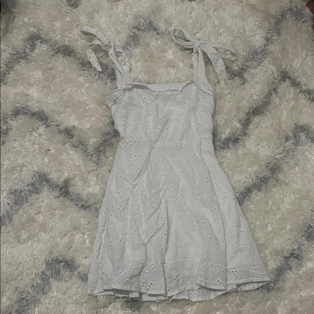 Lulu's White Eyelet Mini Dress